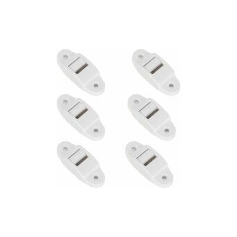 6-teilige Mini-rollladenriemenführung Mit Bürstendichtung Und Führungsrolle Für Riemen Bis Zu 14 Mm Breite, 40 Mm Lochabstand, Riemen