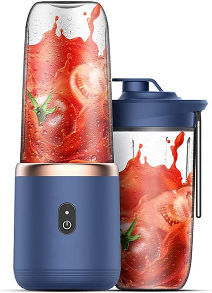 400 Ml Tragbarer Mini-obstmixer Mit 6 Persönlichen Edelstahlklingen, Mixer Für Gemüse, Smoothie-shakes, Usb-wiederaufladbarer Elektrischer Mixer + Sportbecher Mit Deckel – Blau