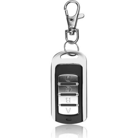 1 Télécommande Porte Garage, 433 Mhz, Programmable 4 Canaux, Fobs Gris, Pour Portails Et Portes Sectionnelles