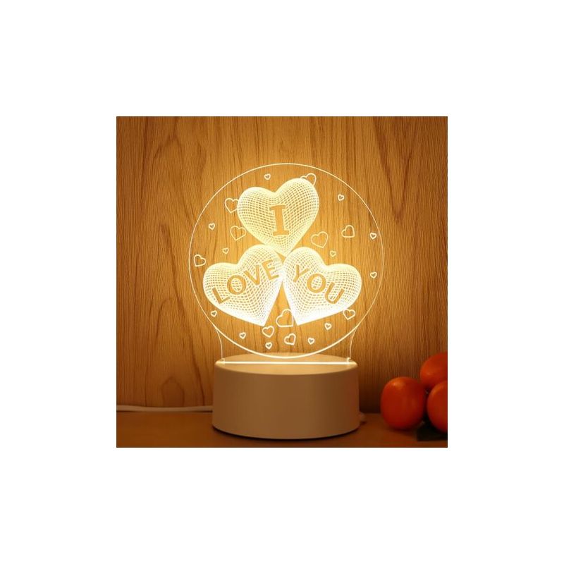 Led-nachtlicht Aus Acryl, 3d-herz-nachtlicht Mit Illusion, Romantische 3d-led-herzlampe Mit Warmem Licht, Geschenk Für Mama, Muttertagsgeschenk, Valentinstagsgeschenk