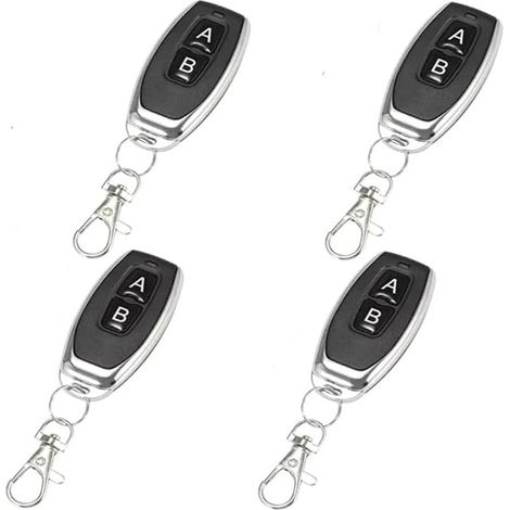 Télécommande 433 Mhz Ab Boutons Matal Transmetteur Sans Fil Code D'Apprentissage Télécommande Intelligente Pour Ouvre Porte De Garage（4 Articles）