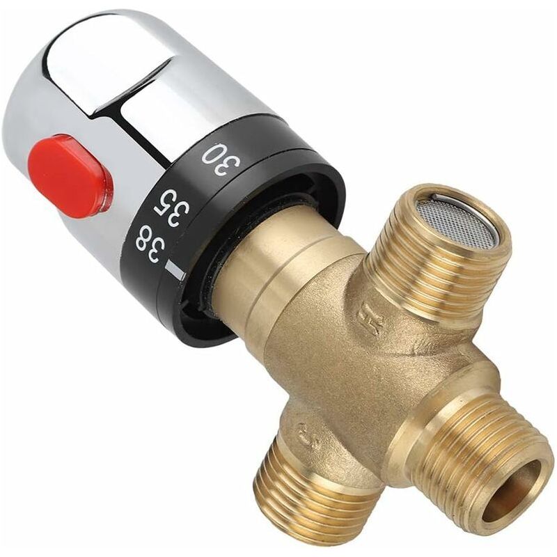 3-wege-thermostat-mischventil Aus Massivem Messing, Thermostat-mischventil Für Duschsysteme, Warmwasserbereiter, Temperaturregelventil, Typ 3
