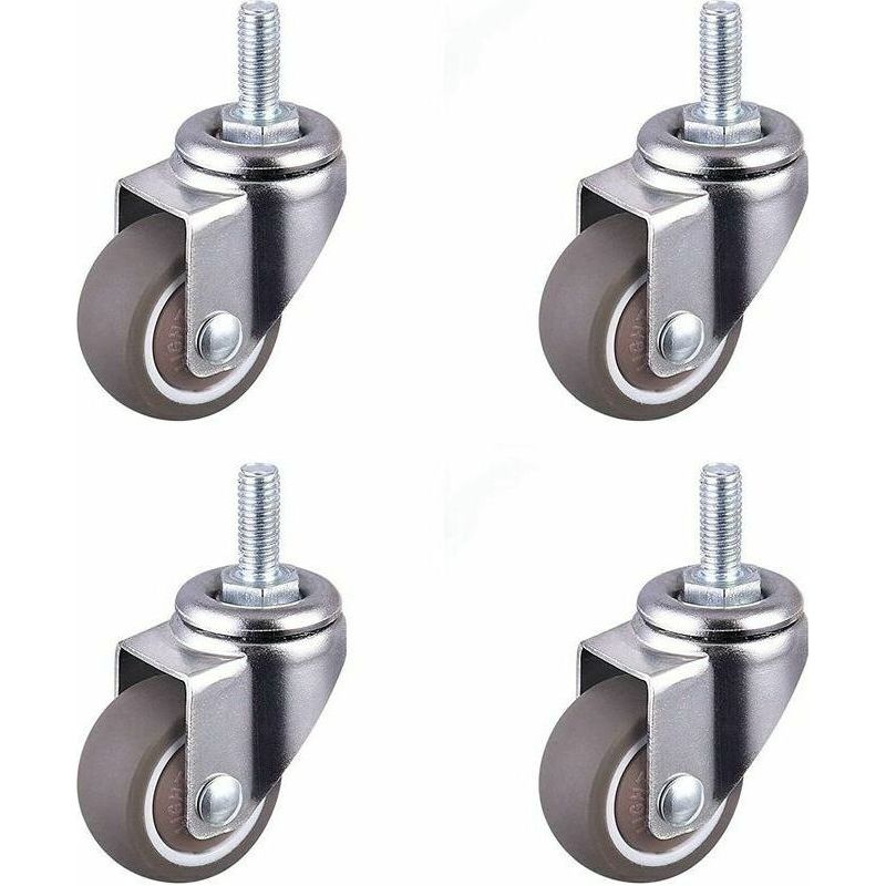 Schwerlast-lenkrolle Mit Gewindebolzen, Stuhlrollen, Ersatz-minirollen Für Möbel, Schwerlast-gewinderollen Für Transportwagen, M6x15 Mm, 25 Mm Durchmesser, 4 Stück