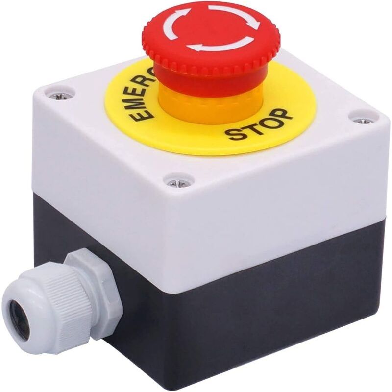 Pilzförmiger Not-aus-taster, 22 Mm Rote Frontplatte, 2 Schließer, 10 A 660 V Not-aus-schalterkasten