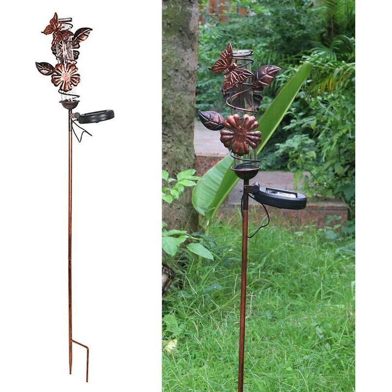 Regenmesser, Schmiedeeiserner Regenmesser Für Den Außenbereich, Schmetterlings- Und Libellen-regenmesser Für Den Garten Mit Lichtsensor Und Kontrollleuchte Zur Messung Des Niederschlags Im Garten.