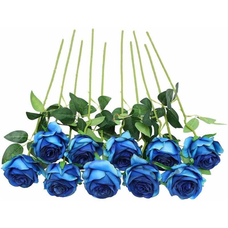 Set Mit 12 Künstlichen Rosen, Dekorative Seidenblumen Mit 50 Cm Langem Stiel, Realistische Blumen Für Partys, Garten, Familie, Hotel Und Hochzeitsdekoration