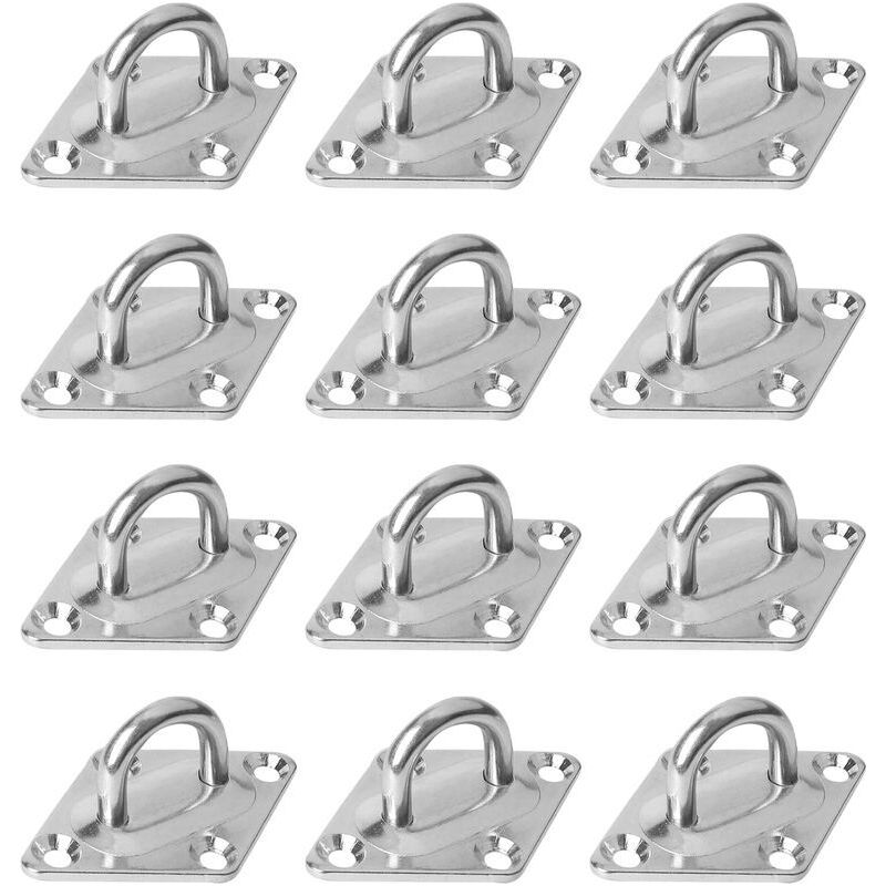 Ösenplatte M5 Aus Edelstahl (12 Stück), Deckenhaken, Deckhaken, Edelstahl-deckenplatte, U-förmige Wandhaken Für Boote, Yoga, Trainingsgurte, Schaukeln, Hängematten