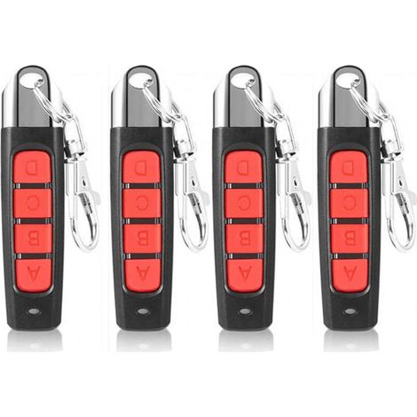 Cloneur À Distance Sans Fil Universel 433 Mhz Avec Porte-clés Pour Portail Électrique Porte De Garage (rouge, Boutons Abcd)