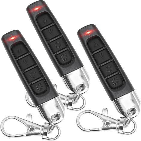3pcs Telecommande Portail 433mhz, Duplicateur Porte De Garage Portable, Télécommande Porte De Garage Sans Fil, Jusqu'à 50 M De Distance, Clonage Garage Porte Telecommande Clés À 4 Boutons