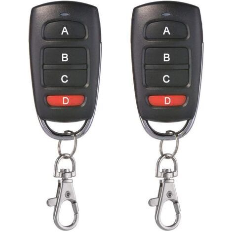 Qorva-lot De 2 Universel Porte De Garage Clonage Clé Fob Télécommande 433 Mhz 4 Bouton Cloner Pour Porte De Garage Porte Électrique Etc
