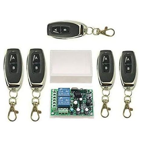 Télécommande Sans Fil 2ch 433mhz – Portée Jusqu'à 100m – Code D'Apprentissage Pour Sécurité – Pour Fenêtres Et Portes De Garage