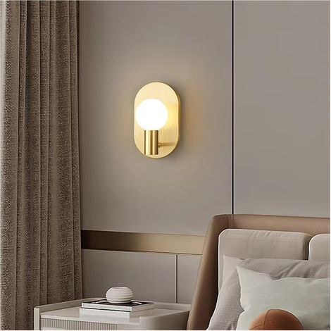 Applmurale Moderne À Led En Verre Cuivré Pour Chambre À Coucher, Hall D'Entrée, Salle À Manger/or/blanc Chaud