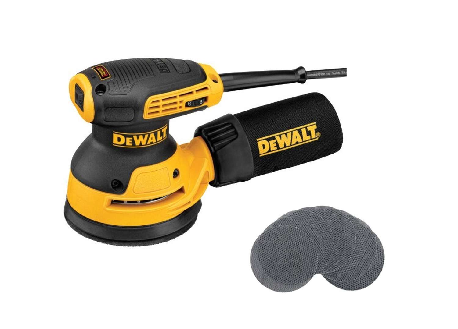 Dewalt - Exzenterschleifer 125 Mm, 280 W, Mit Zubehör Dwe6423a