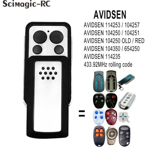 Compatible Avec La Télécommande De Porte De Garage Avidsen 11453 — Émetteur À Code Dynamique 433 Mhz
