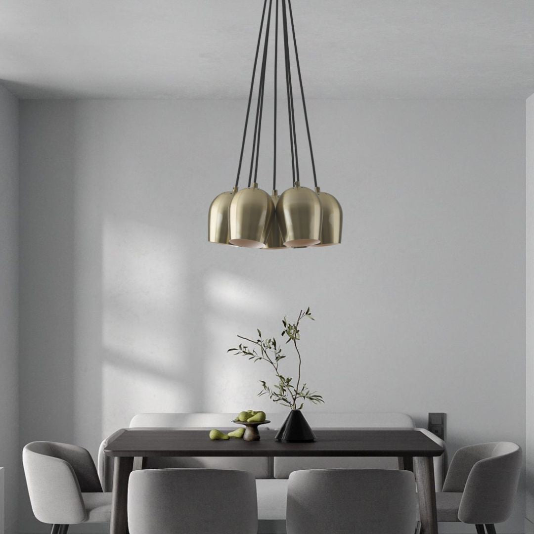 Pendelleuchte Gorbea Aus Metall 7xe27 Spots Gold