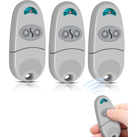 3pcs Telecommande Portail 433.92 Mhz, Télécommande De Portail, 2 Boutons, Télécommande Porte De Garage, Bip Portail Remote Control Badge Portail