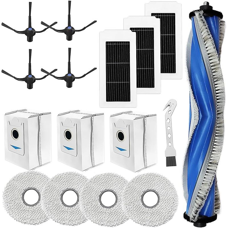 Forehill Zubehör Für Ecovacs Deebot X5 Omni / X5 Pro Saugroboter Ersatzteile, Walzenbürsten + 4 Tücher + 3 Staubbeutel + 4 Seitenbürsten + 3 Filter