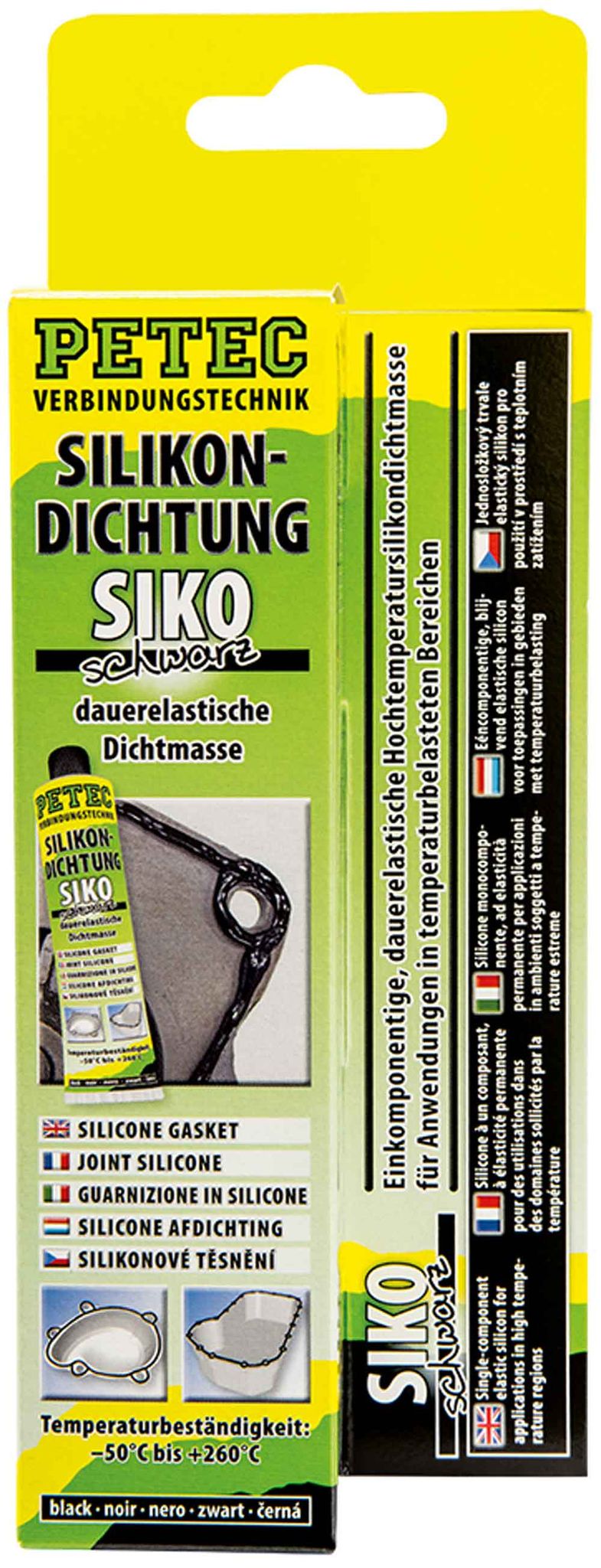 Petec Hochtemperatur-silikondichtung 70 Ml Schwarz