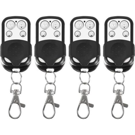 4pcs Clonage Universel Télécommande Sans Fil Porte-clés Pour Porte De Porte De Garage De Voiture 433 Mhz