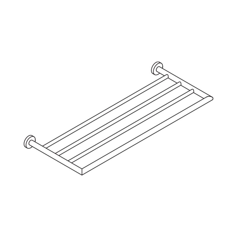 Hewi 950.30.11001 Badetuchablage, Messing, Matt Schwarz Beschichtet, Breite 644 Mm, Tiefe 260 Mm, Durchmesser 18 Mm