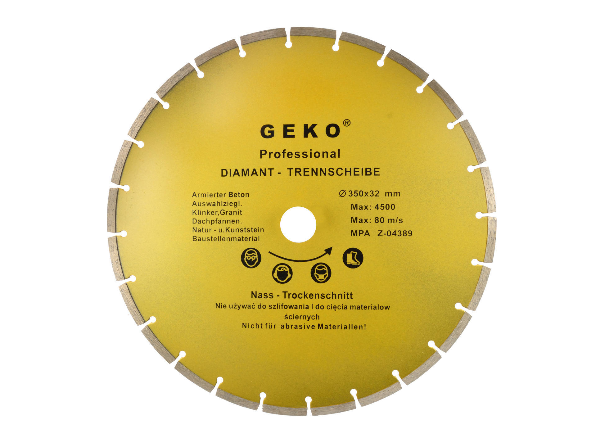 Diamantscheibe Geko Profi 350 Mm Segment 8 Mm