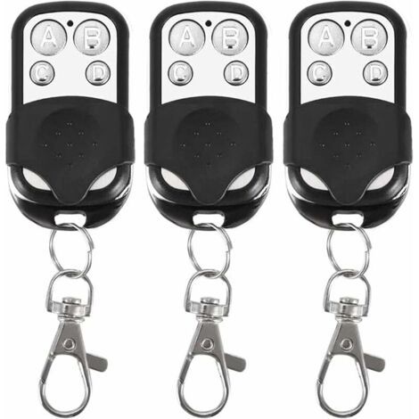 Qorva-lot De 3 Télécommandes Universelles Pour Portail Automatique Fréquence 433,92 Mhz Code Fixe, 4 Boutons Pour Contrôler Jusqu'à 4 Portes