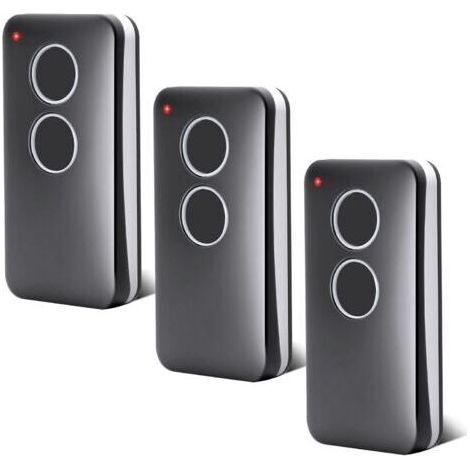 Lot De 3 Telecommandes Pour Porte De Garage - 433,92 Mhz - 2 Canaux - Compatible Avec V2 Phox 2, V2 Phox4, V2 Trc4,v2 Tsc4, V2 Phoenix 2, V2 Phoenix 4, Rolling Code