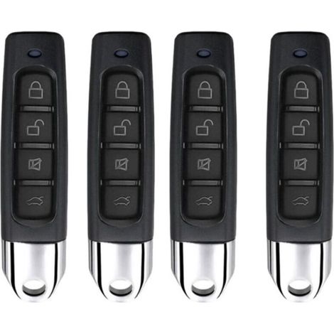 4pcs Télécommande Universelle Portail 433mhz, Télécommande Garage Sans Fil, Duplicateur De Clés À 4 Boutons