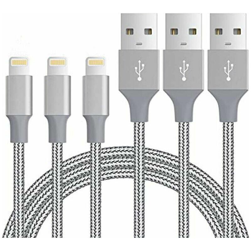 Apple-1m Silbernes 4,0 Dickes 100 Kupferdraht 3 Stück Schnellladekabel Für Mobiltelefone