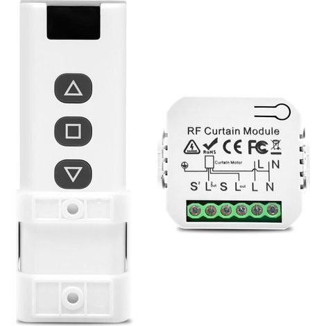 Bardusch Kit De Commande De Volet Roulant Sans Fil Avec Télécommande, Compatible Avec Volets Roulants, Stores, Stores, Montage Facile, Portée Jusqu'à 100 M, Alternative À L'Actionneur De Volet Roulant