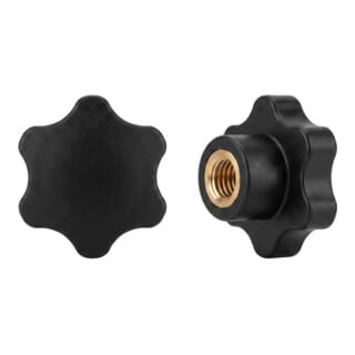 Sterngriff DIN 6336 Kunststoff schwarz Form K-St mit Stahl Gewindebuchse M16
