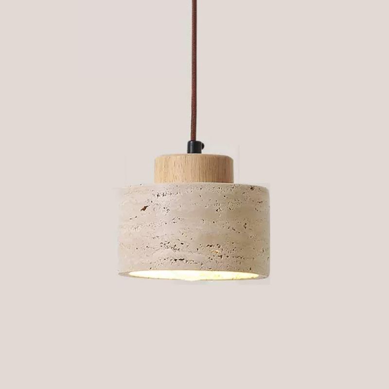 Nordischer Kronleuchter Aus Naturstein, Zylindrische Pendelleuchte Aus Holz Im Industriestil Für Das Esszimmer