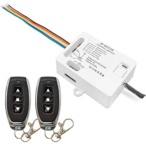Interrupteur Télécommande De Volet Roulant Récepteur Relais Ac 230v 220v 3a Avec 2 Émetteurs Compatible Avec L'Interrupteur Manuel Et L'Interrupteur De Fin De Course Le Moteur Avance Et Recule