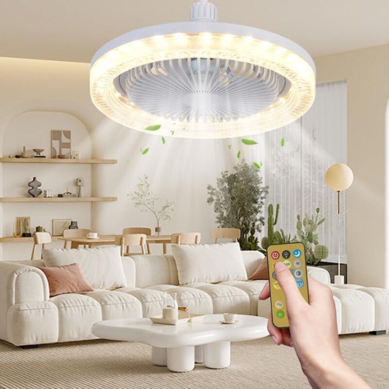 Bardusch Deckenventilator-lampe, E27 Deckenventilator-kronleuchter Mit Fernbedienung, Für Schlafzimmer, Wohnzimmer Und Mehr
