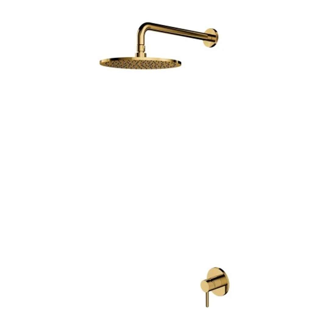 Omnires Y - Set Unterputzarmatur Und Kopfbrause, Mit Einbaukörper, Durchmesser 25 Cm, Gold Sysy36gl