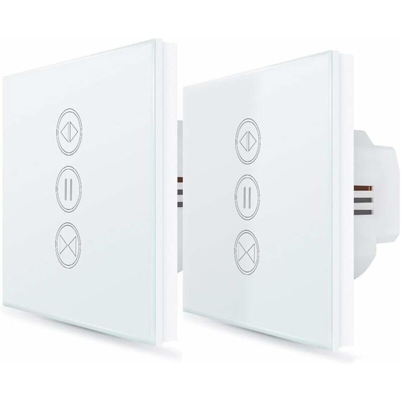 2x Intelligenter Rollladenschalter. Verstellbare Öffnung. Wlan-fähiger Vorhang- Und Jalousienschalter. Kompatibel Mit Alexa Und Google Home Für Sprachsteuerung. Intelligenter Timer, Wandmotor.
