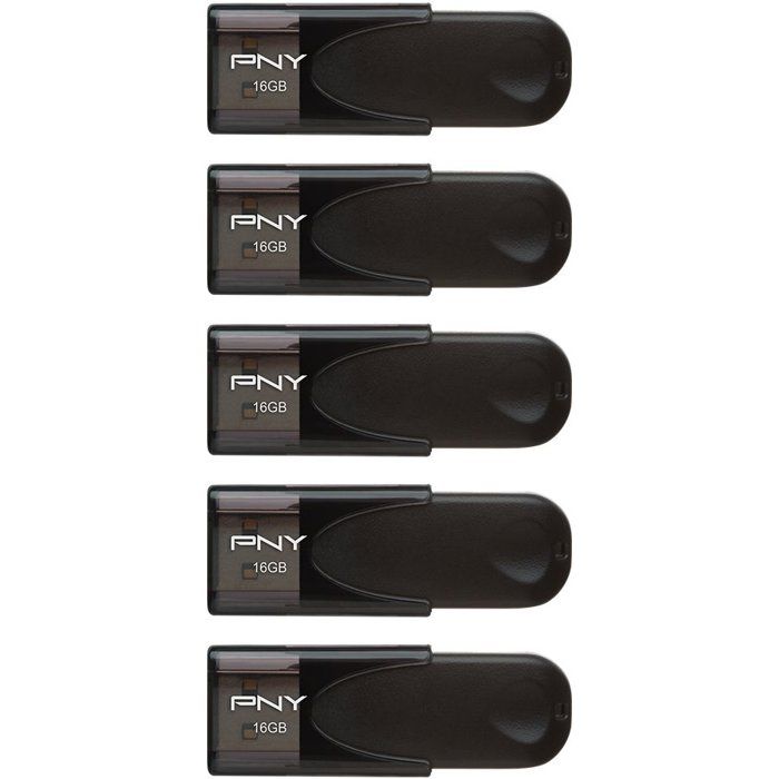 Pack Of 5 Usb 2.0 Flash Drives - Pny - Attached 4 - 16 Gb