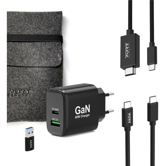 Pc Power Supply - Port Designs - 4-in-1 Pack - Gan Charger - 65w