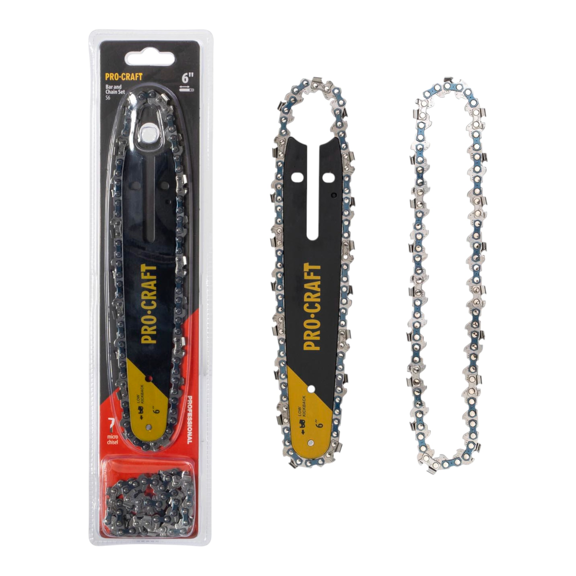 Procraft S6 Set Mit 2x Sägekette 37 Tg + 15 Cm Führungsschiene Für Pka32li