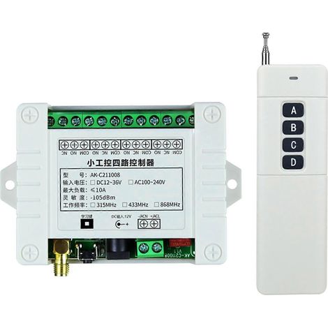 Système De Télécommande Rf Sans Fil 315mhz Pour Contrôleur Dc 12v/24v, Portée 3000m