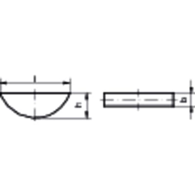 Scheibenfedern DIN 6888 Stahl C45+C blank ø8 21,63 x 9mm