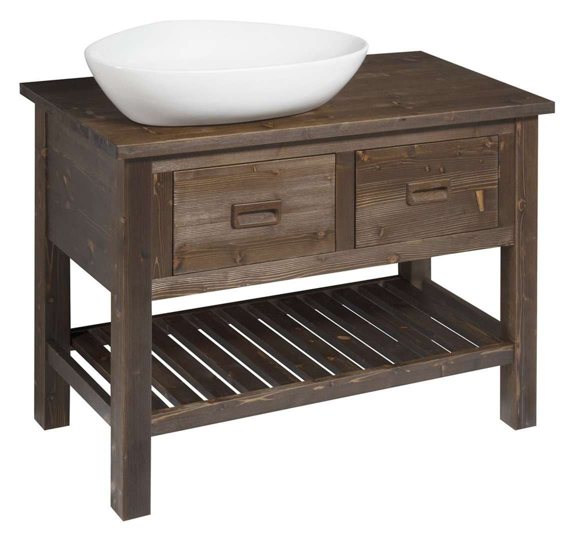 Sapho Brand - Waschtischunterschrank 100x73x50 Cm, 2 Schubladen, Gebeizter Fichte Ba101s