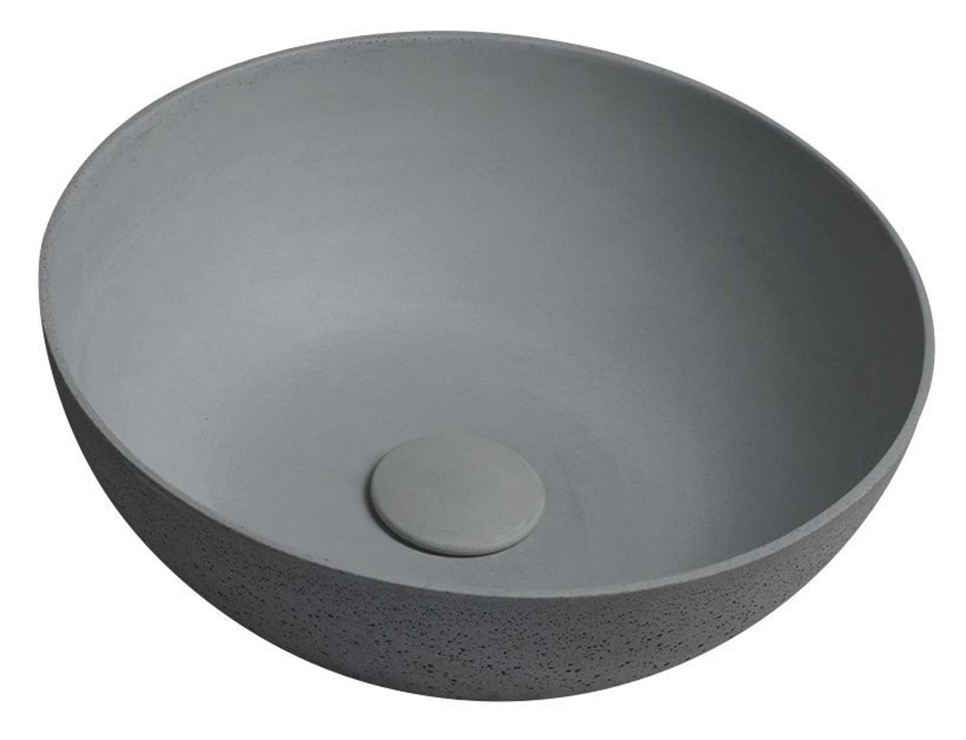 Sapho Formigo - Aufsatzwaschbecken Durchmesser 39 Cm, Ohne Überlauf, Ohne Hahnloch, Mattgrau Fg317