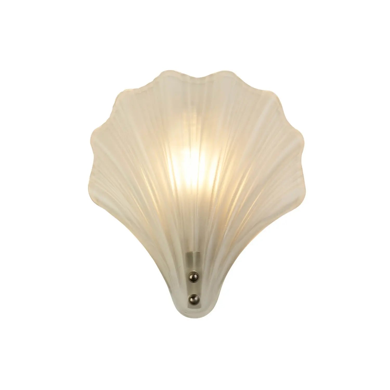 [gebraucht] B-ware Searchlight Wandleuchte Leuchte Shell Weiß Satiniert Muschelform Glas Ip44