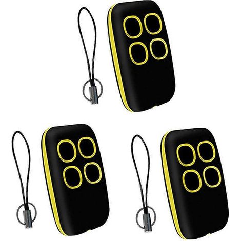 Lot De 3 Télécommandes D'Ouverture De Porte De Garage Jaunes 250-913 Mhz