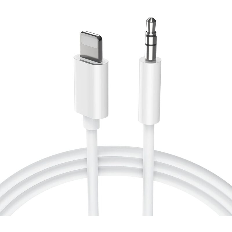 Auto-aux-audiokabel Für Iphone 12, 3,5-mm-stereo-stecker, Auto-aux, Kompatibel Mit Iphone 14/13/12/11 Pro Max/pro/8/8plus/7 Plus/x/xr, Home – Weiß (1 M)