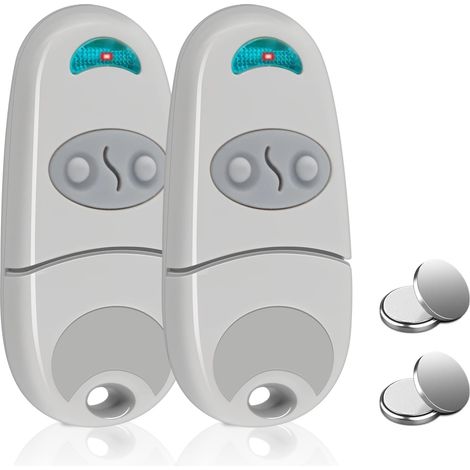 2pcs Télécommande 433.92mhz, 2 Canaux Portail Garage, Compatible Top-432ev Ee Na