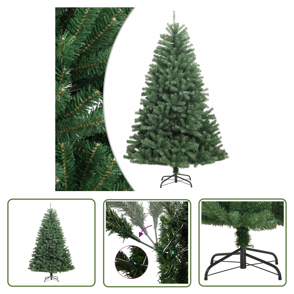 The Living Store Künstlicher Weihnachtsbaum Klappbar Mit Ständer Grün 180 Cm - Weihnachtsbaum - Kunstweihnachstbaum - Klappbarer Weihnachtsbaum - Grüner Weihnachtsbaum - Weihnachten