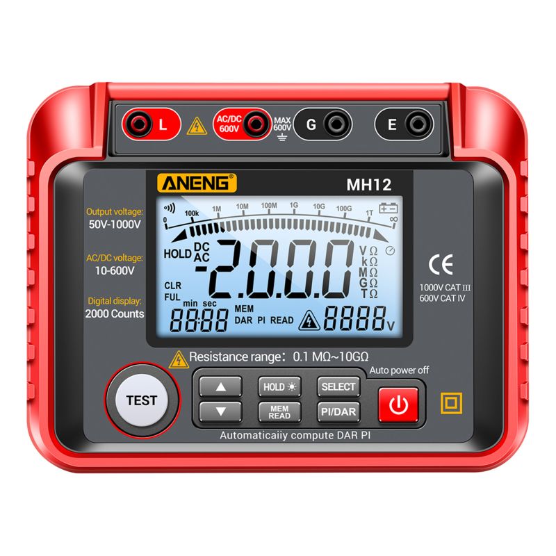 Aneng Mh12 Isolationswiderstandsmessgerät, Rütteltisch, Hochpräzises Digitales Megohmmeter, Voltmeter