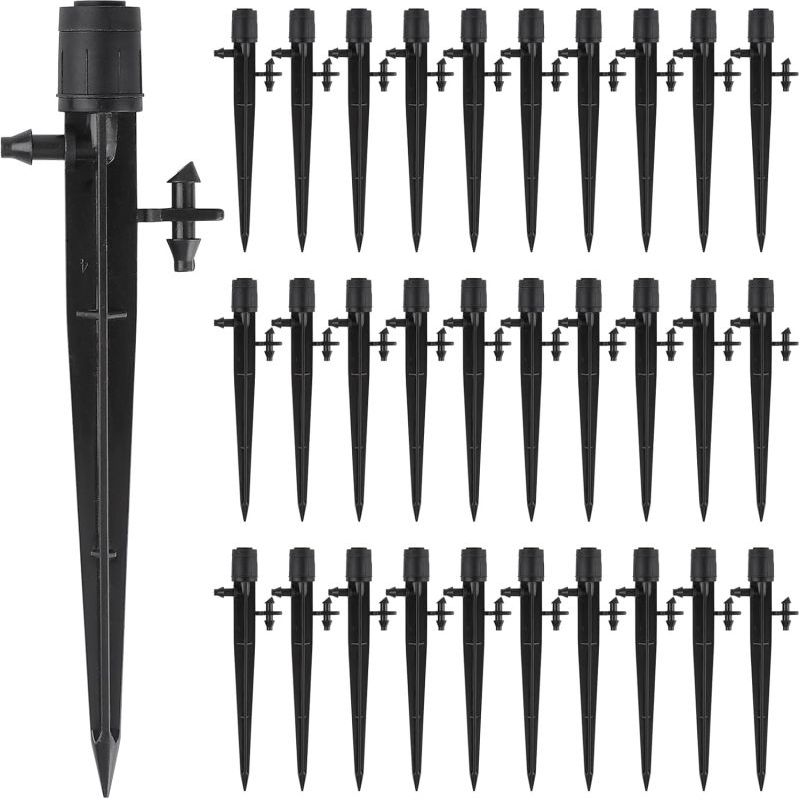 30 Verstellbare Tropfer, Mikrosprinkler Von 0 Bis 20 Gph Mit Erdspießen, 360-grad-kreisbewässerung Für Garten, Rasen Und Blumenbeete, Für 1/4-zoll-schlauch